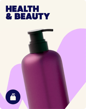 Health and beauty products with retailer purchase options powered by Wayvia shoppable media.
