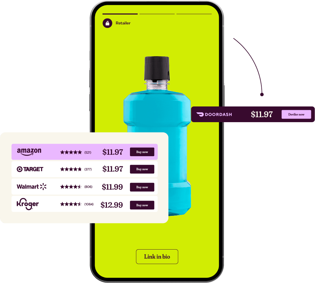 Shoppable Wayvia Shoppable Media helps enterprise brands turn social, search, brand.com, and AI journeys into retailer conversions